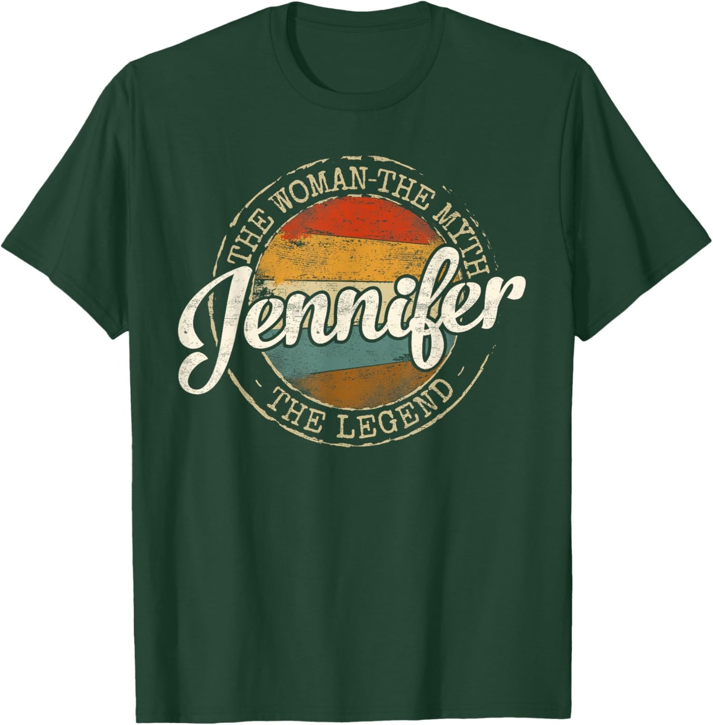Jennifer The Woman The Myth The Legend Vintage Name T-Shirt - T-Shirt | Forest