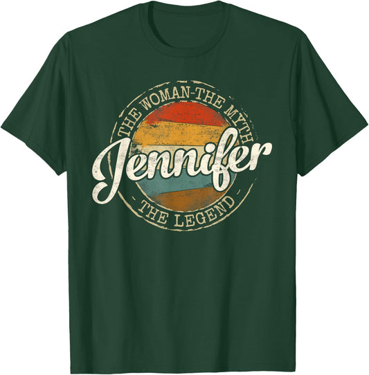 Jennifer The Woman The Myth The Legend Vintage Name T-Shirt - T-Shirt | Forest
