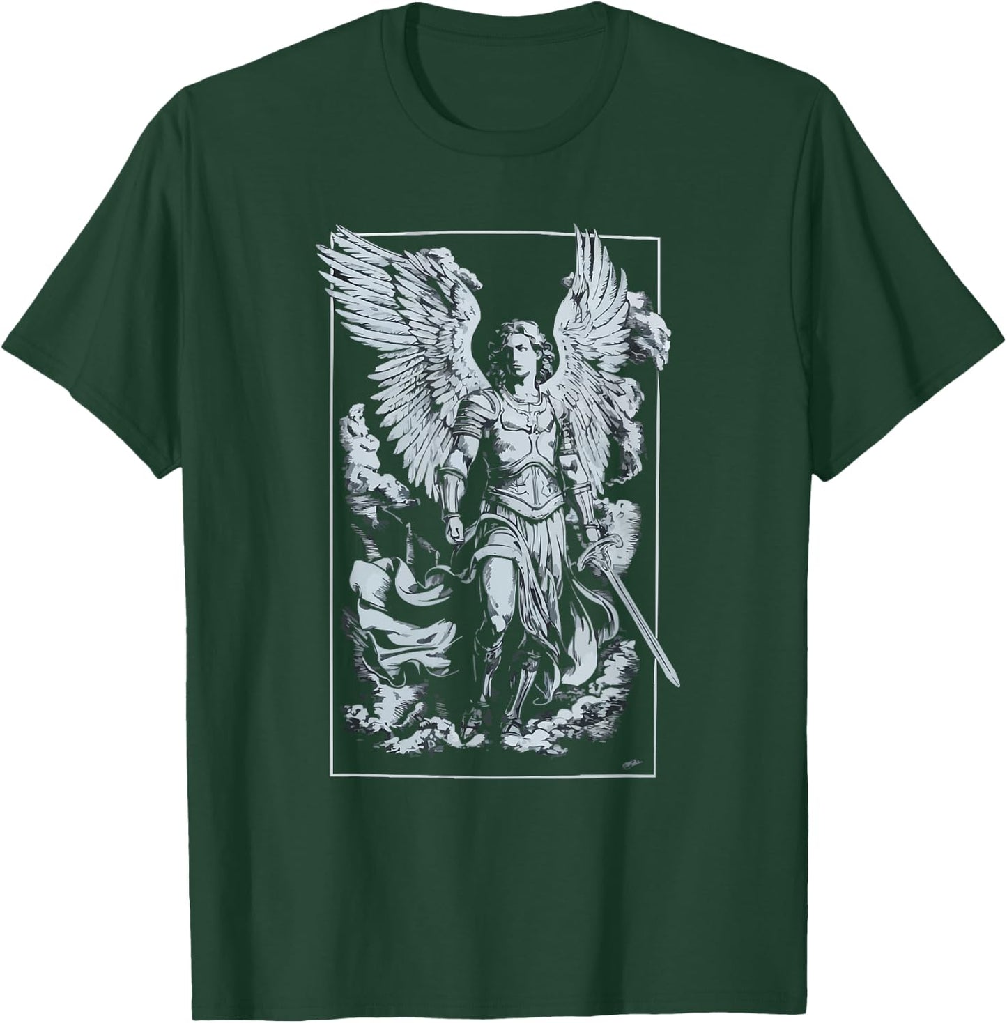 Archangel Catholic Religion Christianity Guardian Angel T-Shirt - T-Shirt | Forest