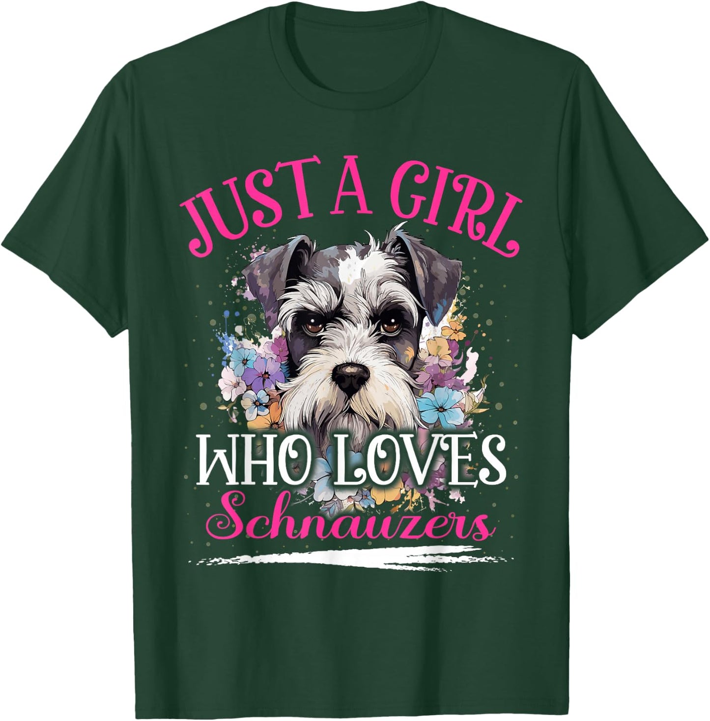 Just A Girl Who Loves Schnauzers Dog Girls T-Shirt - T-Shirt | Forest