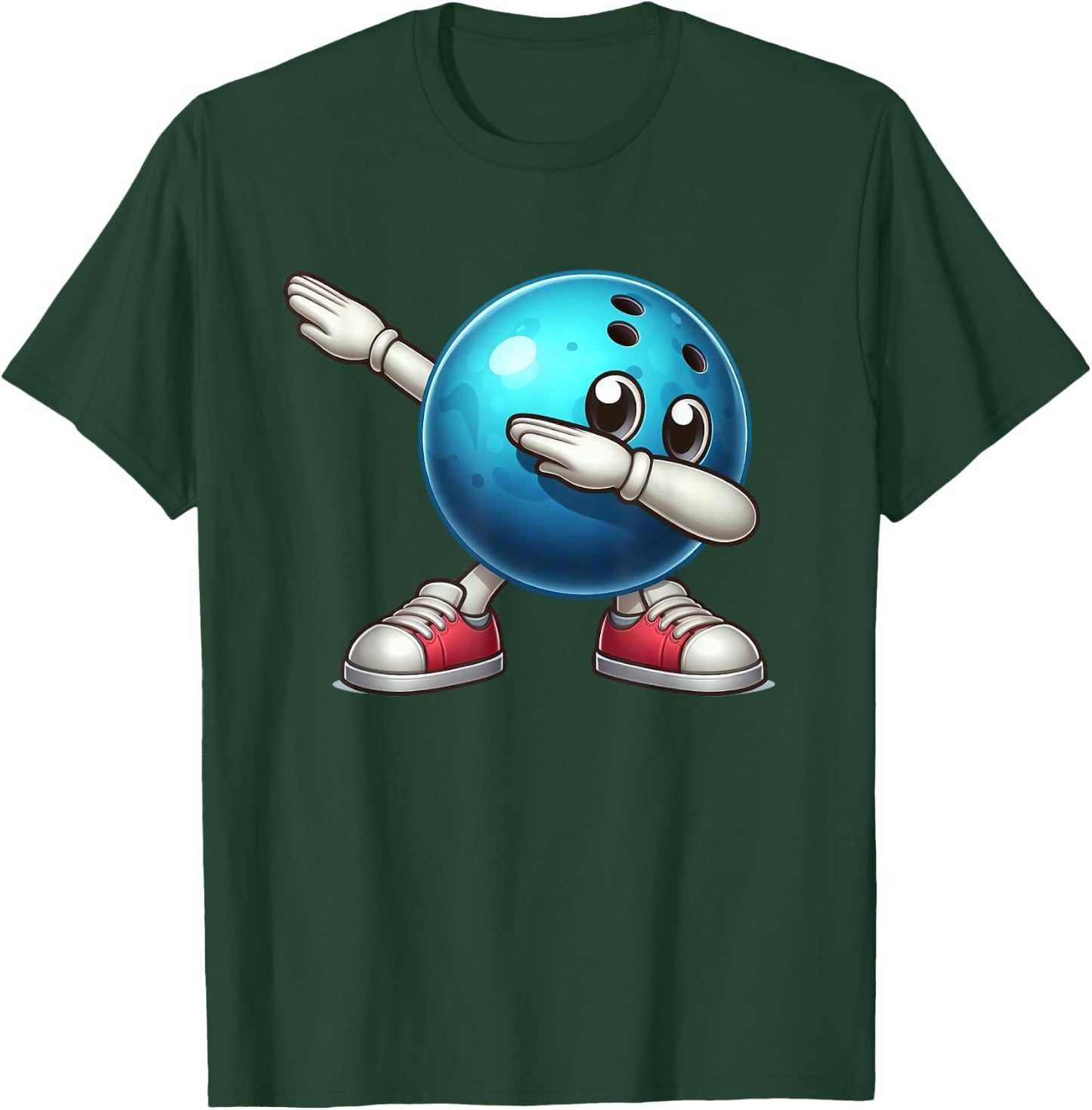Cute Bowling Dab Bowler Bowling Ball Player Kids Boys Men T-Shirt - T-Shirt | Forest