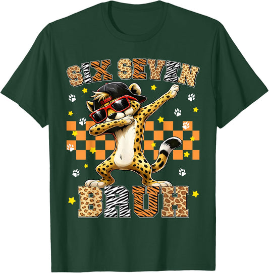 Bruh Funny Dabbing Cheetah Leopard Birthday Boy Toddler Kid T-Shirt - T-Shirt | Forest
