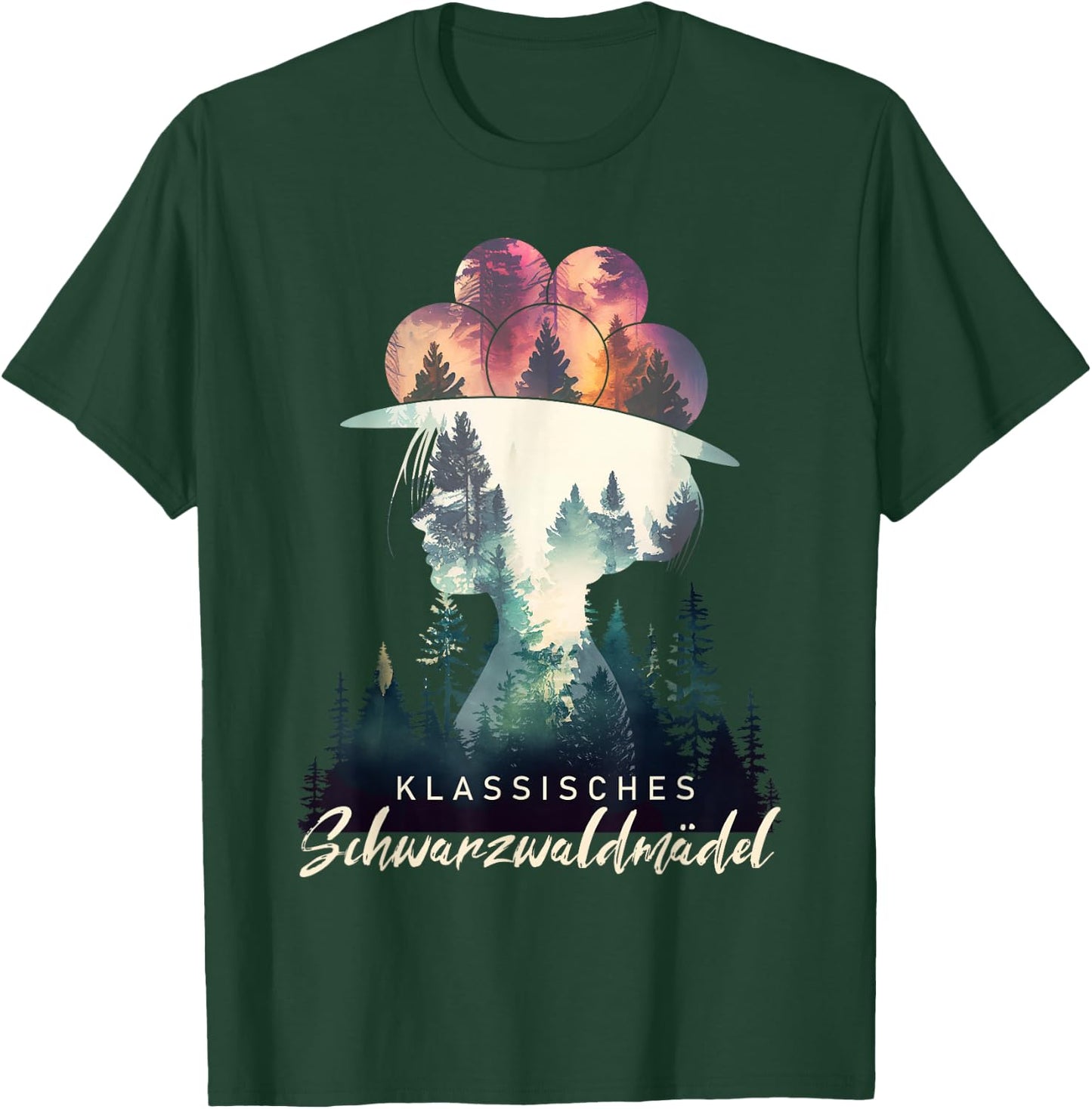 Classic Black Forest Girl Black Forest Maidli Bollenhut , black T-Shirt - T-Shirt | Forest