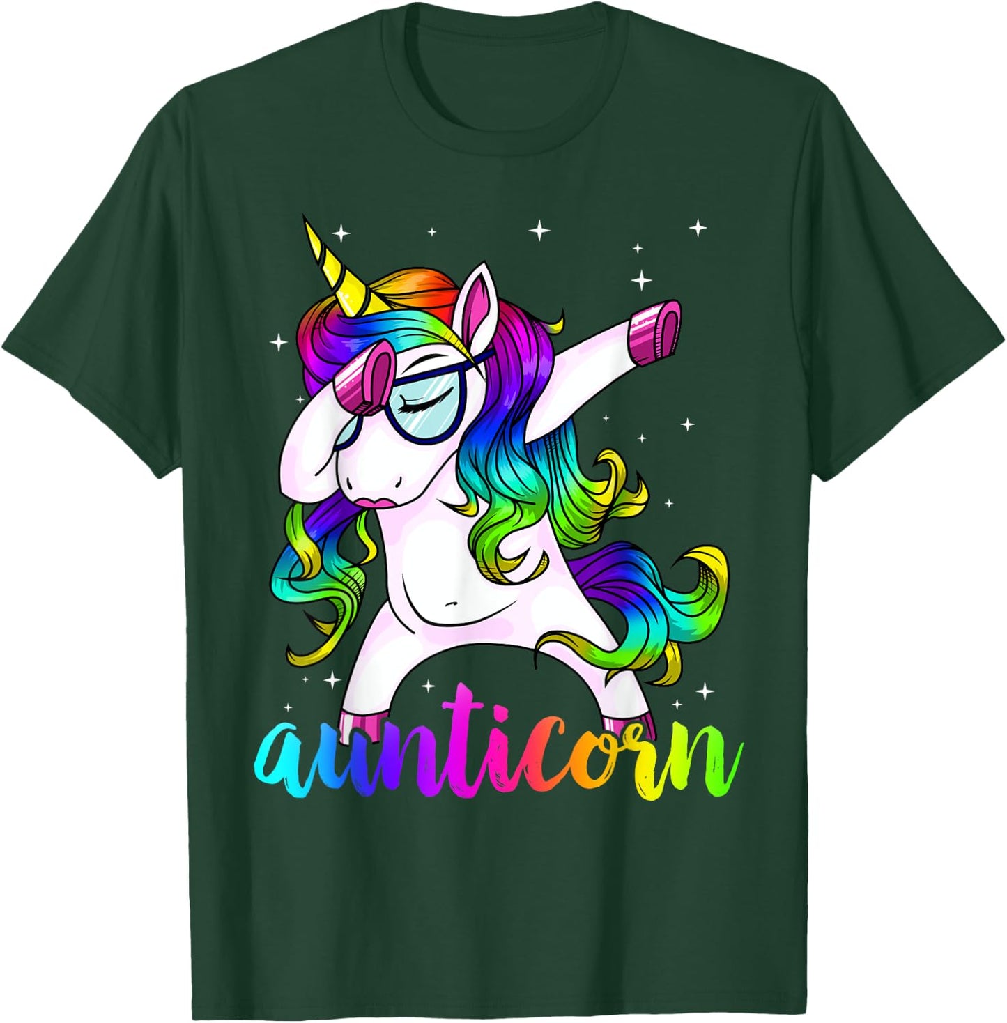 Aunticorn Aunty Dabbing Unicorn Auntie Aunt Christmas Gift T-Shirt - T-Shirt | Forest