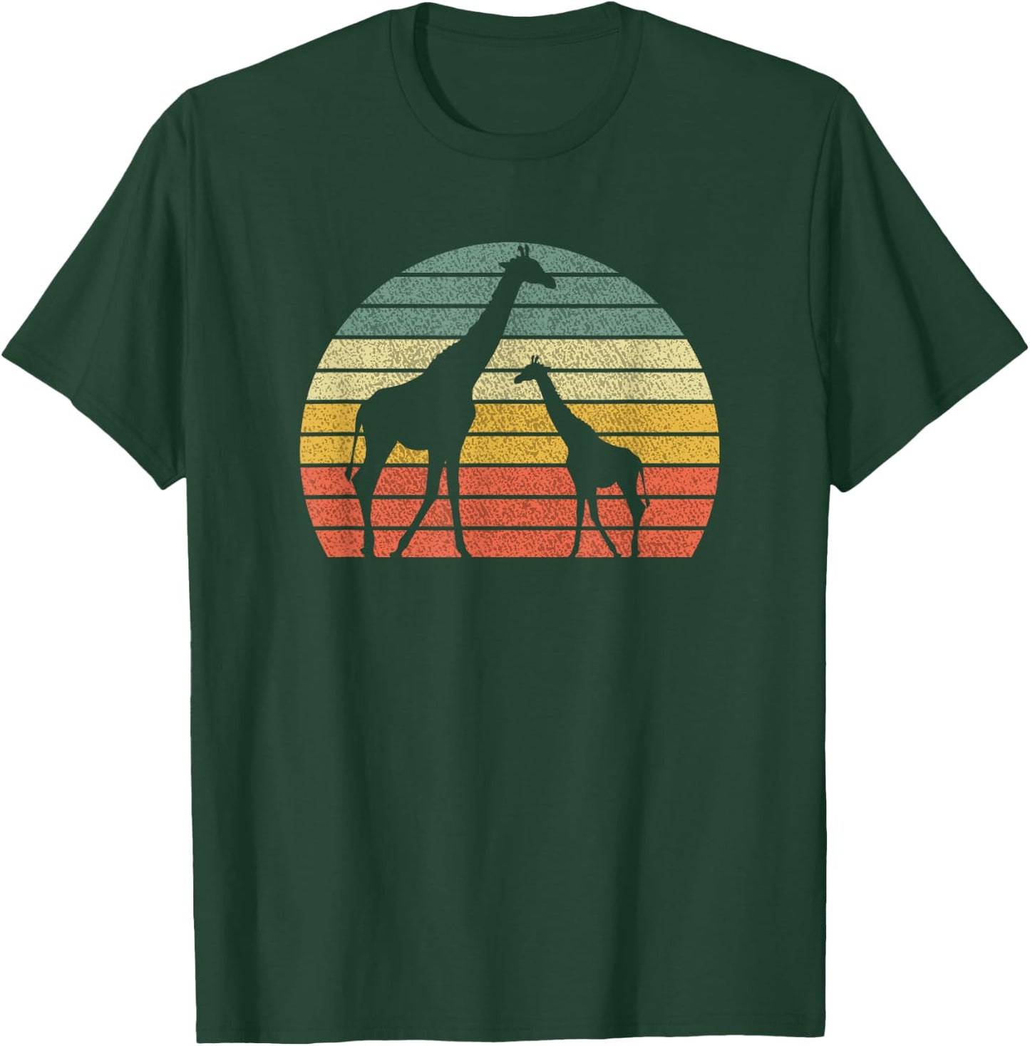 Retro Giraffe Vintage Design Animal Africa Zoo Giraffes T-Shirt - T-Shirt | Forest