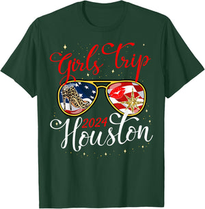 Girls Trip Houston 2024 Shirts Women Weekend Birthday Squad T-Shirt - T-Shirt | Forest