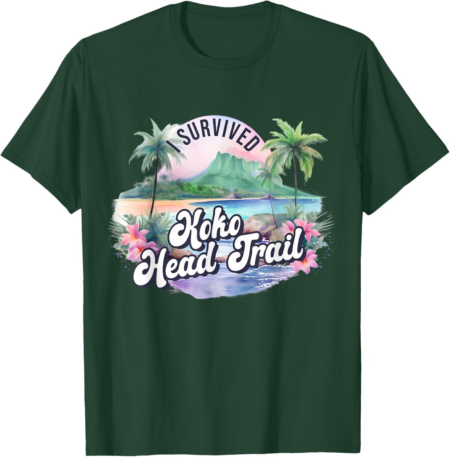 Koko Head Trail Hawaii Oahu Hawaiian Hike Hiking Achievement T-Shirt - T-Shirt | Forest