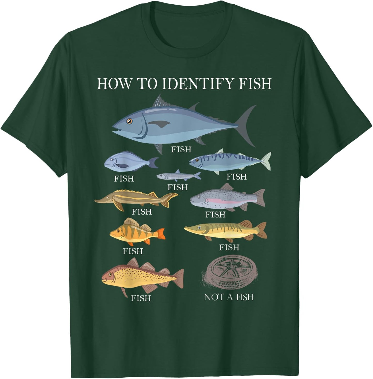 How to Identify Fish Graphic Funny Fishing T-Shirt - T-Shirt | Forest