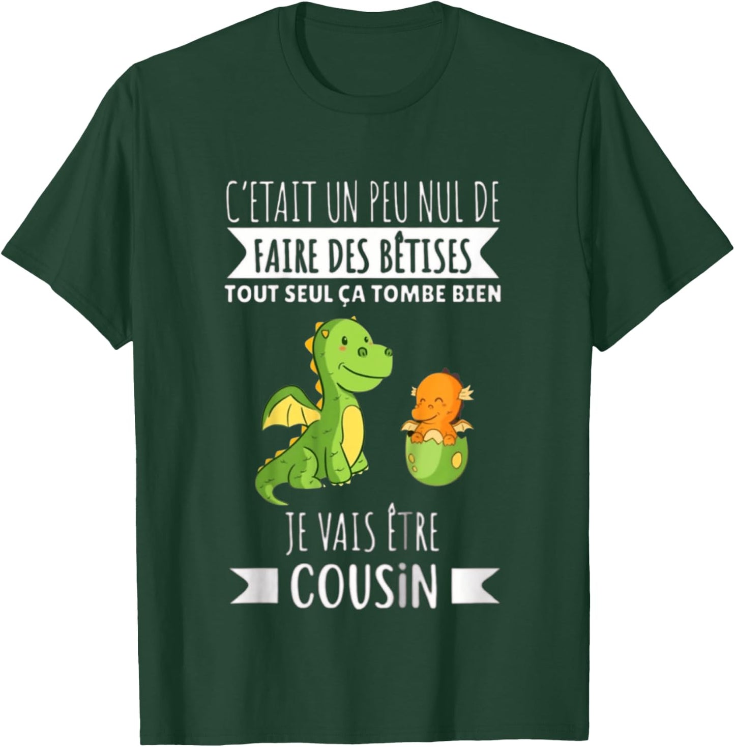 Enfant Future Cousin 2025 Je Vais Etre Cousin , Black, 2 T-Shirt - T-Shirt | Forest