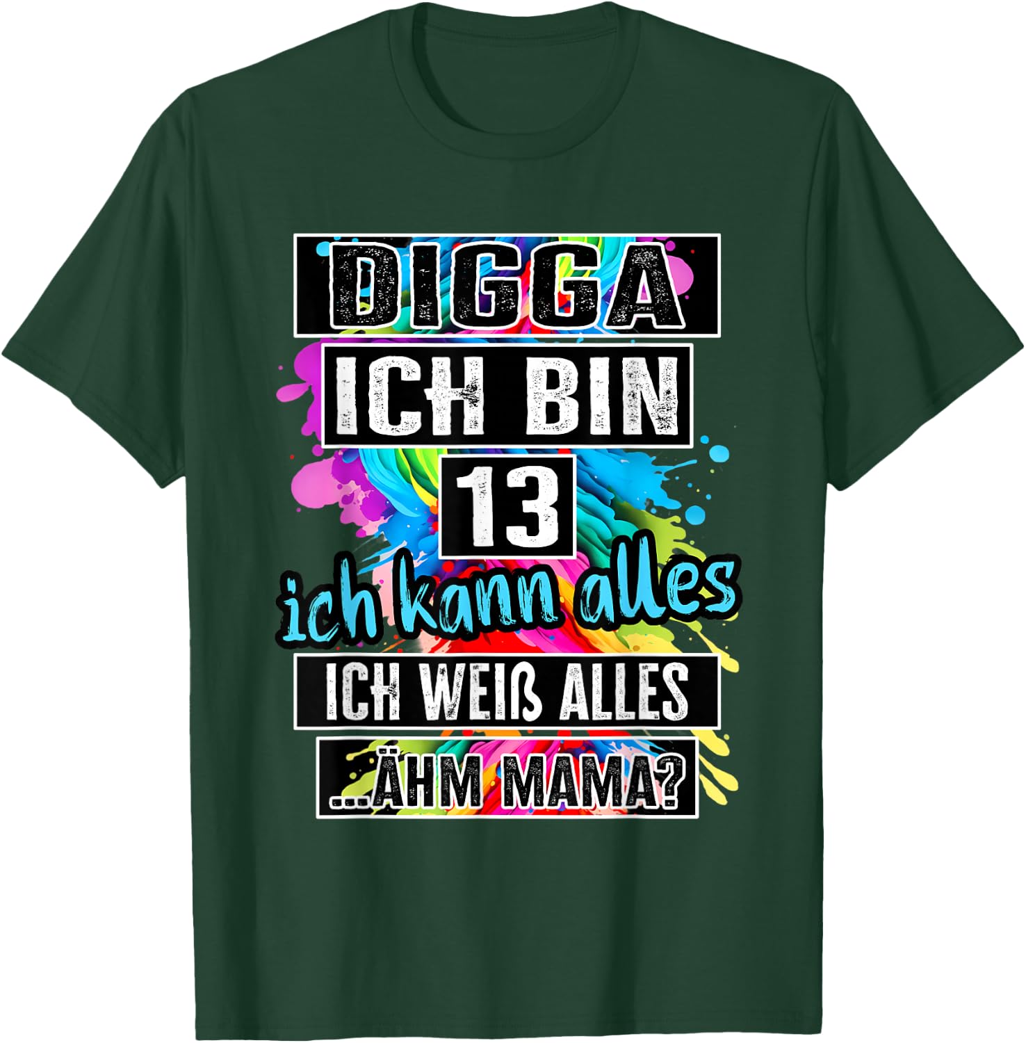 13th Birthday Girl Boy Digga I Am 13 Years , black T-Shirt - T-Shirt | Forest