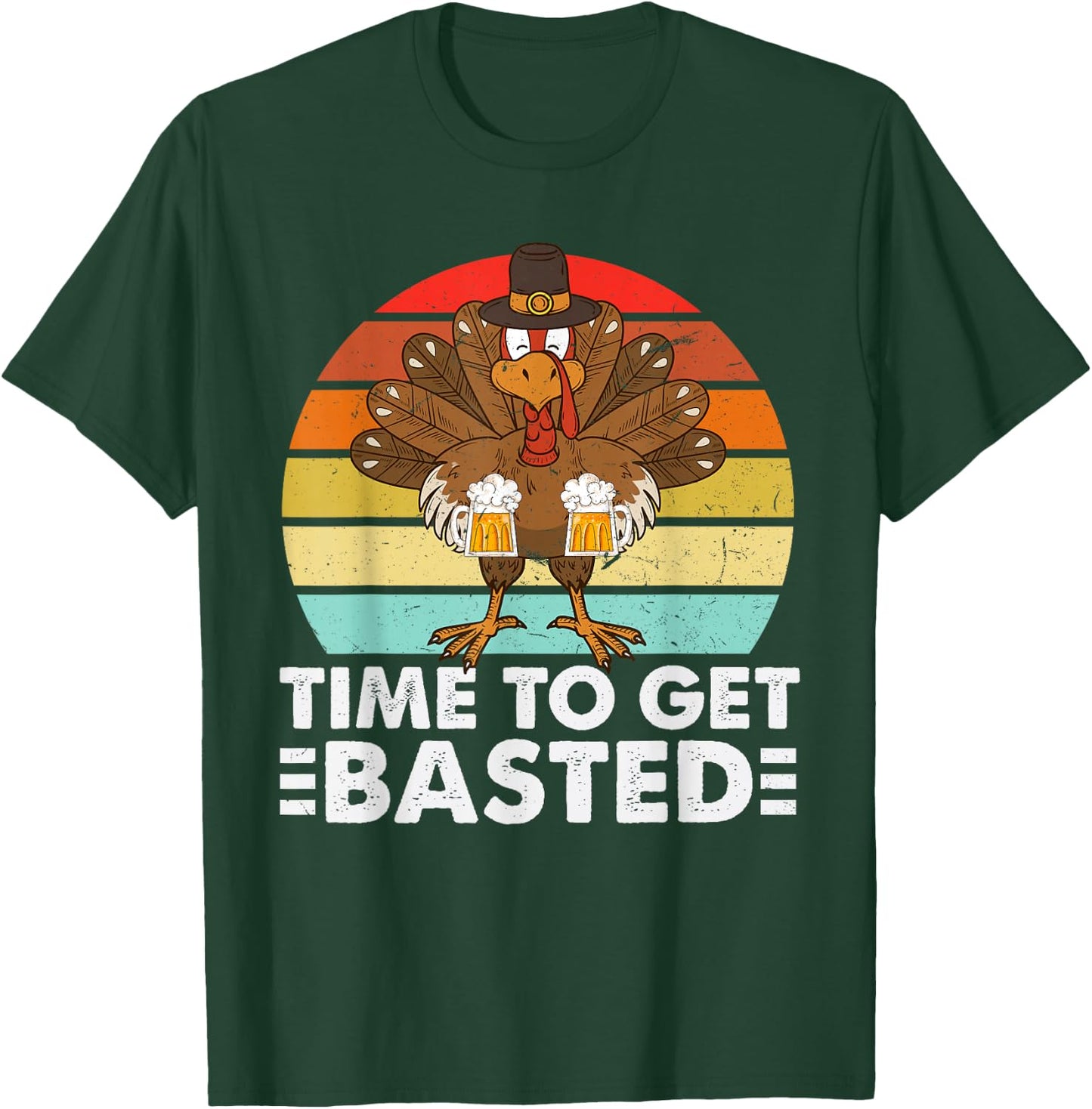 Time to Get Basted Thanksgiving Men Time to Get Basted T-Shirt - T-Shirt | Forest
