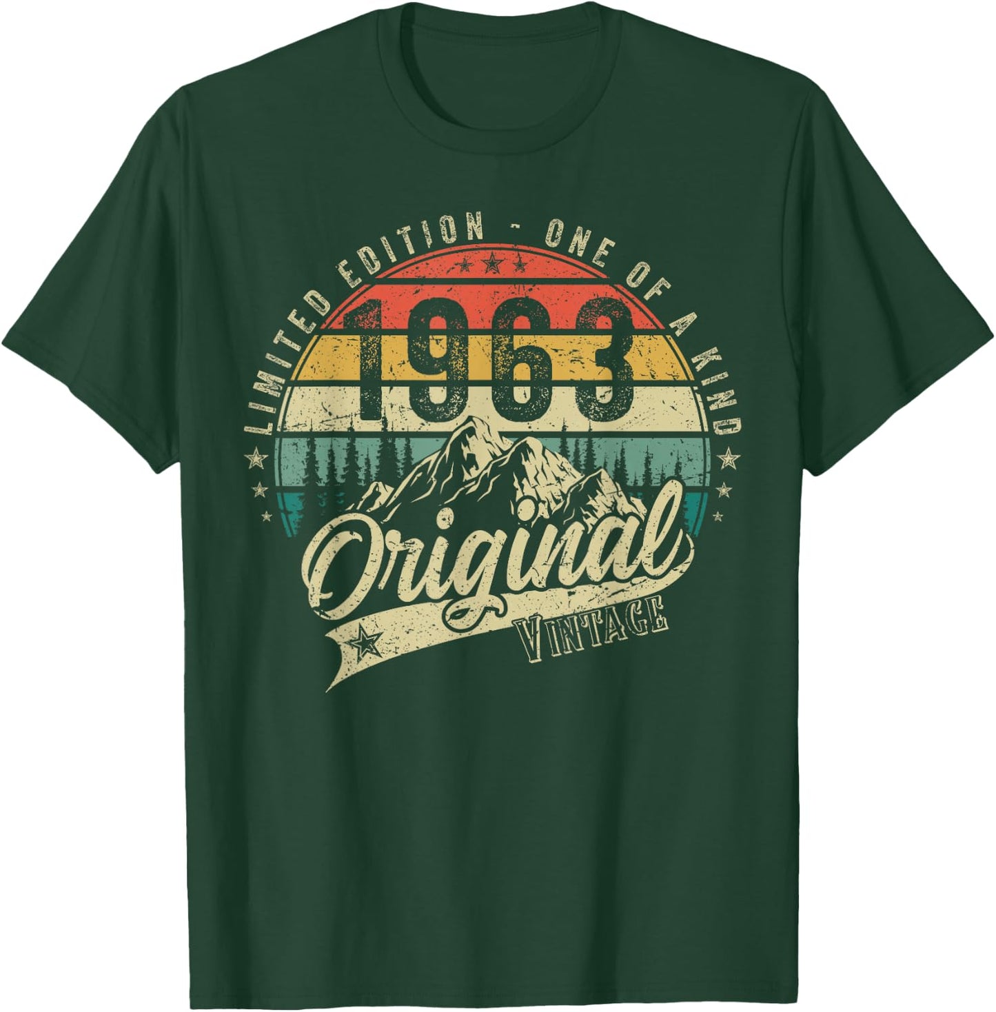 1963 Vintage Vintage Birthday Retro Men's Women's Gift , black T-Shirt - T-Shirt | Forest