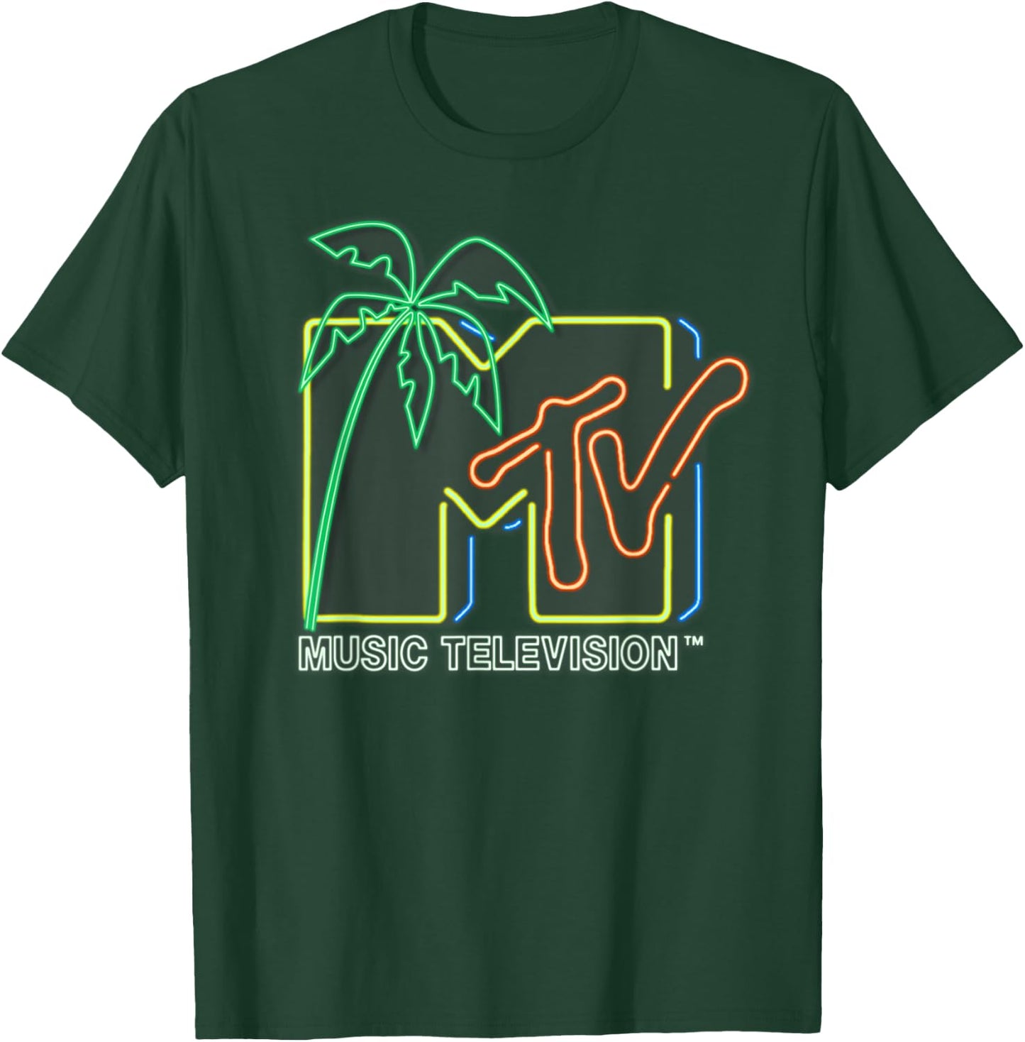 MTV - Neon Light Logo T-Shirt - T-Shirt | Forest
