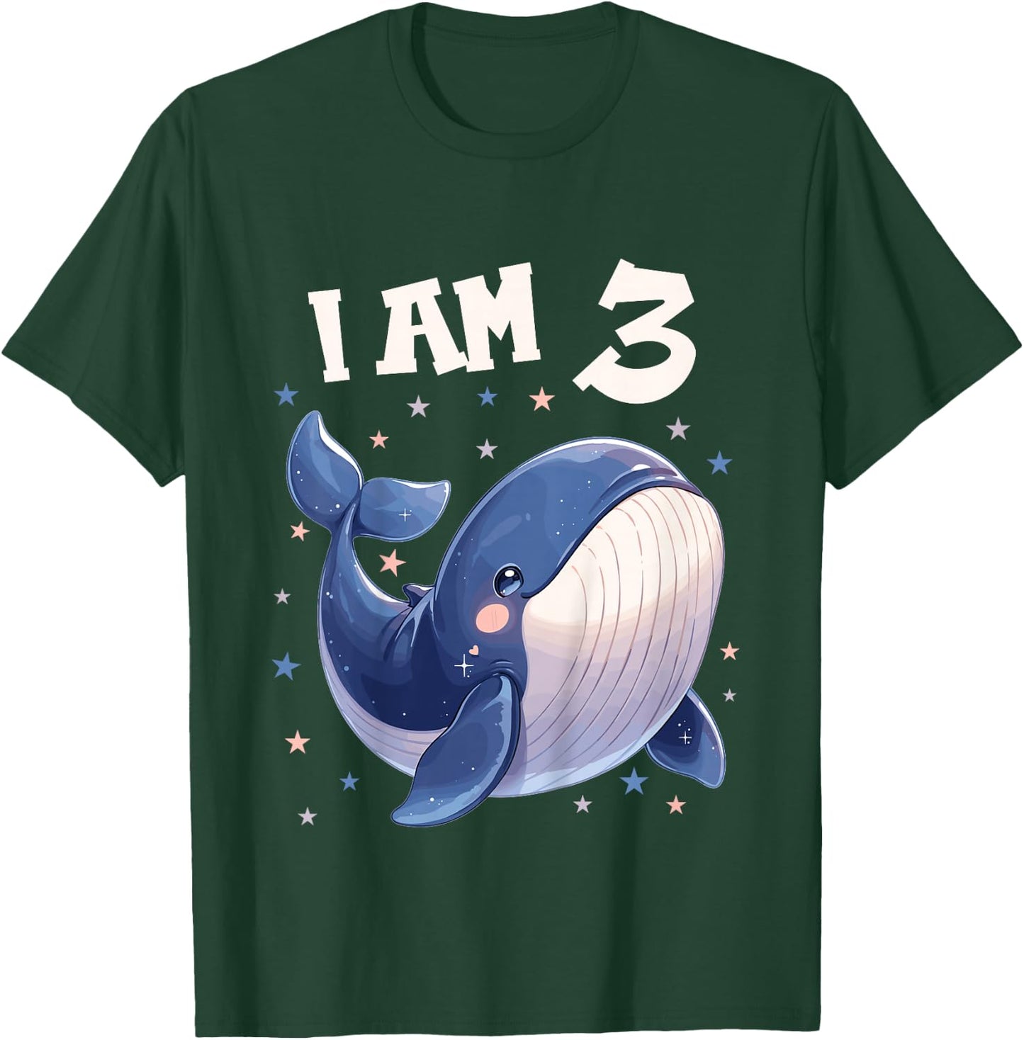 Kids 3 Years old 3 birthday Blue Whales Boy Girl Blue Whale T-Shirt - T-Shirt | Forest