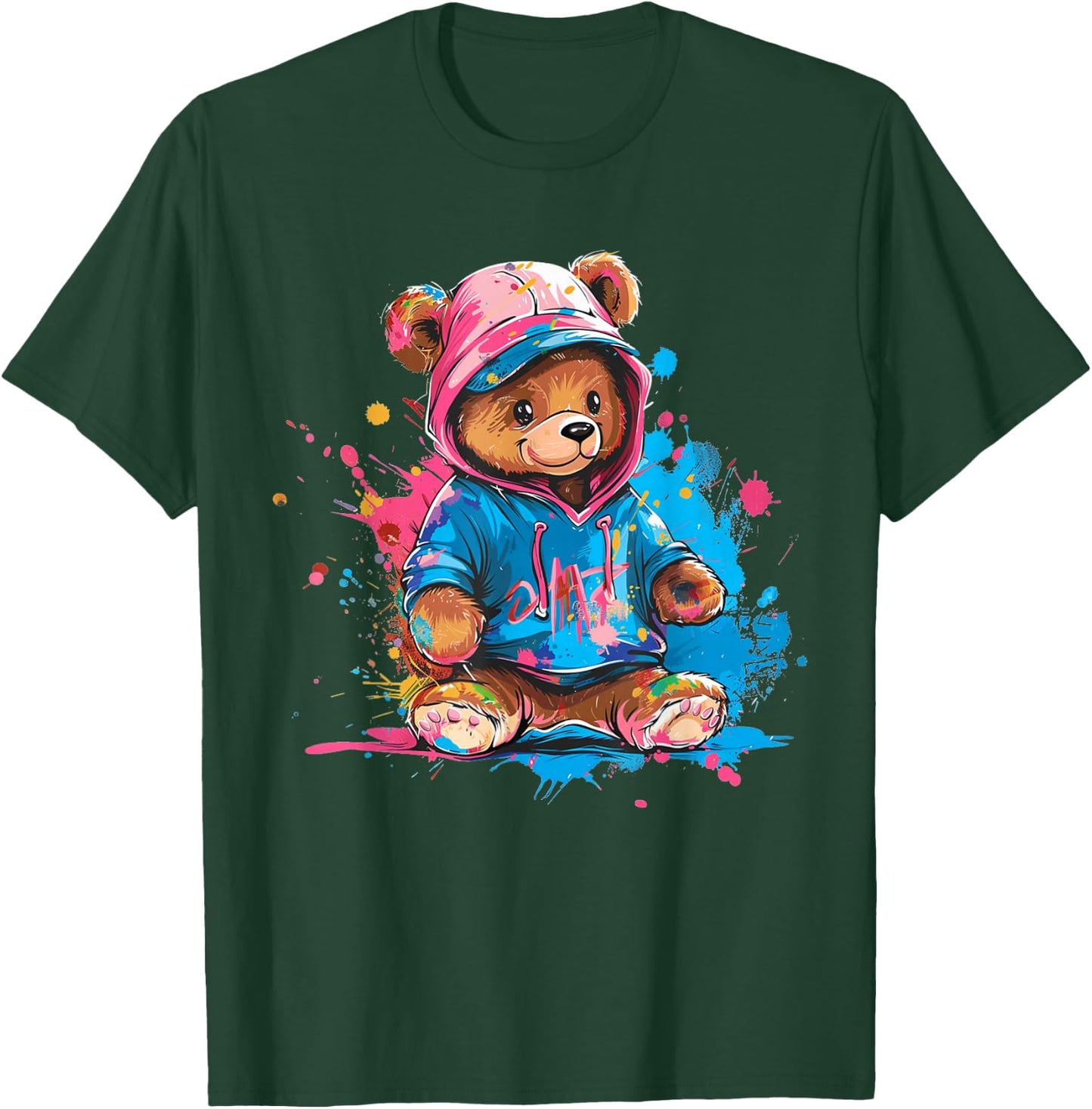 Colourful Teddy Bear Men's Women's Children's , black T-Shirt - T-Shirt | Forest