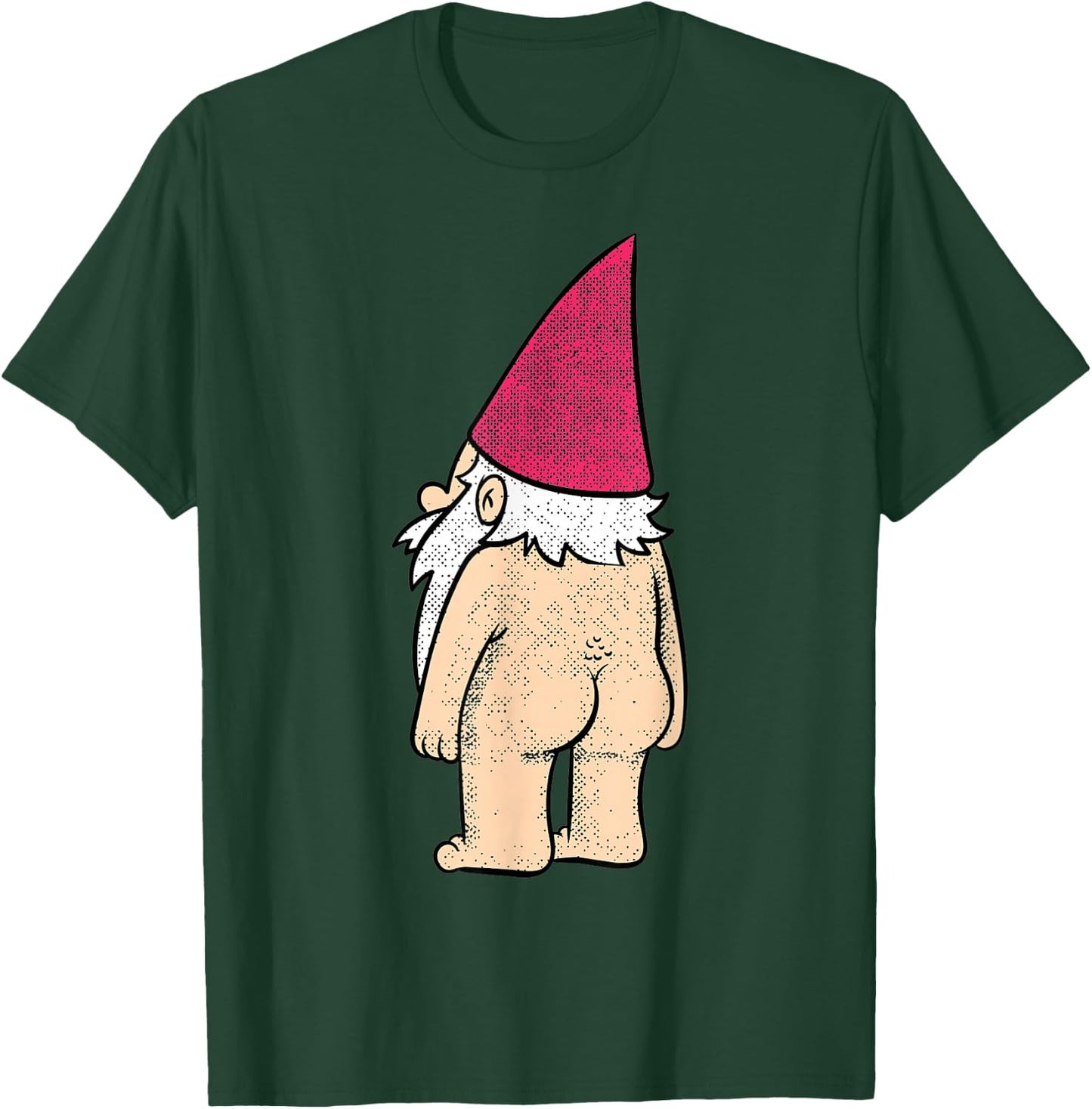 Cheeky Naked Gnome Funny Garden Humor Joke Design T-Shirt - T-Shirt | Forest