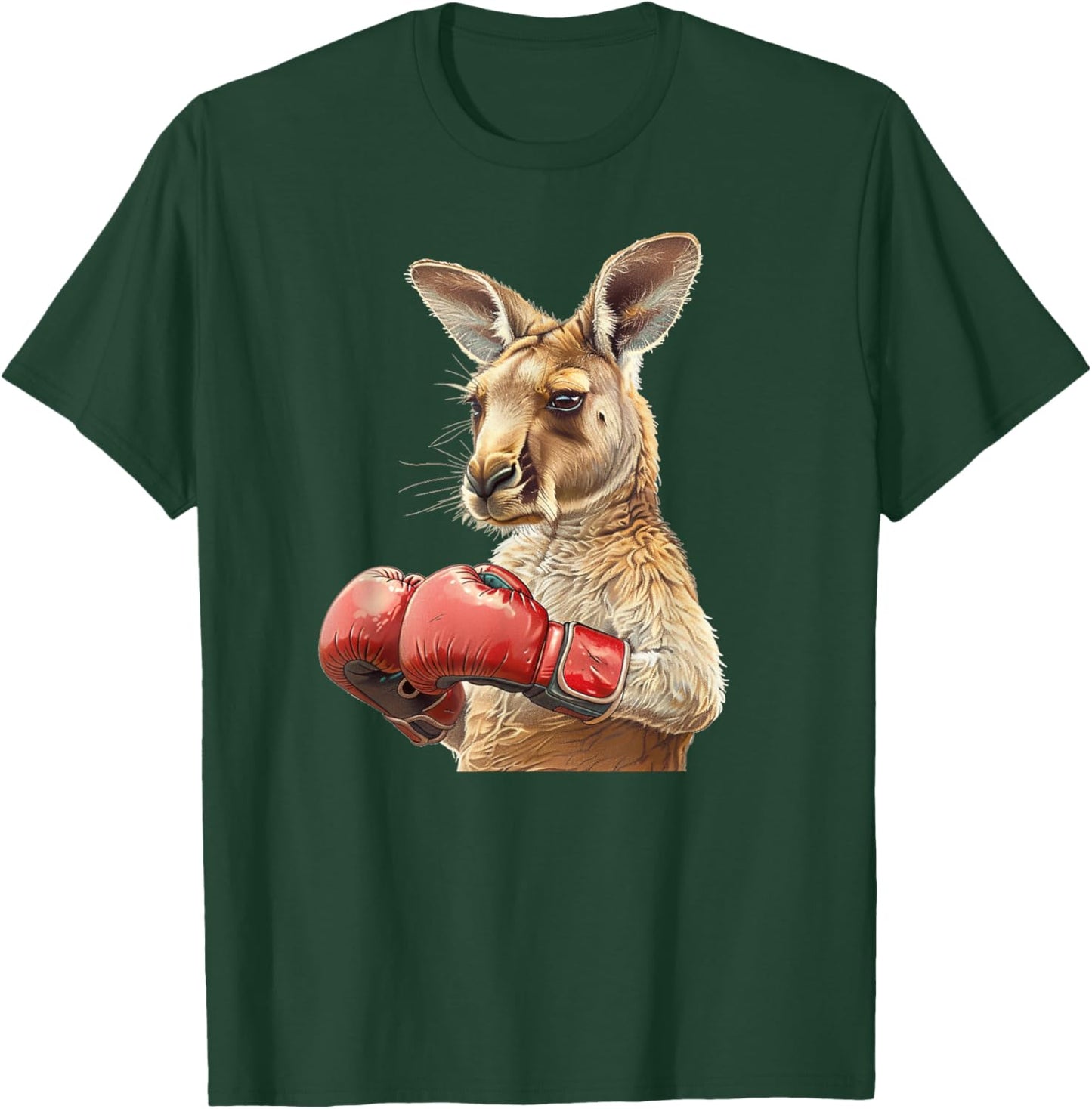 Cool Kangaroo Costume with Boxing Gloves , black T-Shirt - T-Shirt | Forest