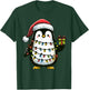 Penguin Wearing Santa Claus Hat Holding A Present Box Xmas T-Shirt - T-Shirt | Forest