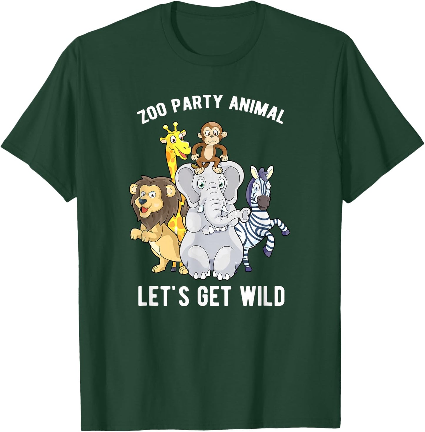 Zoo Party Animal Let's Get Wild Safari Animals Wildlife T-Shirt - T-Shirt | Forest