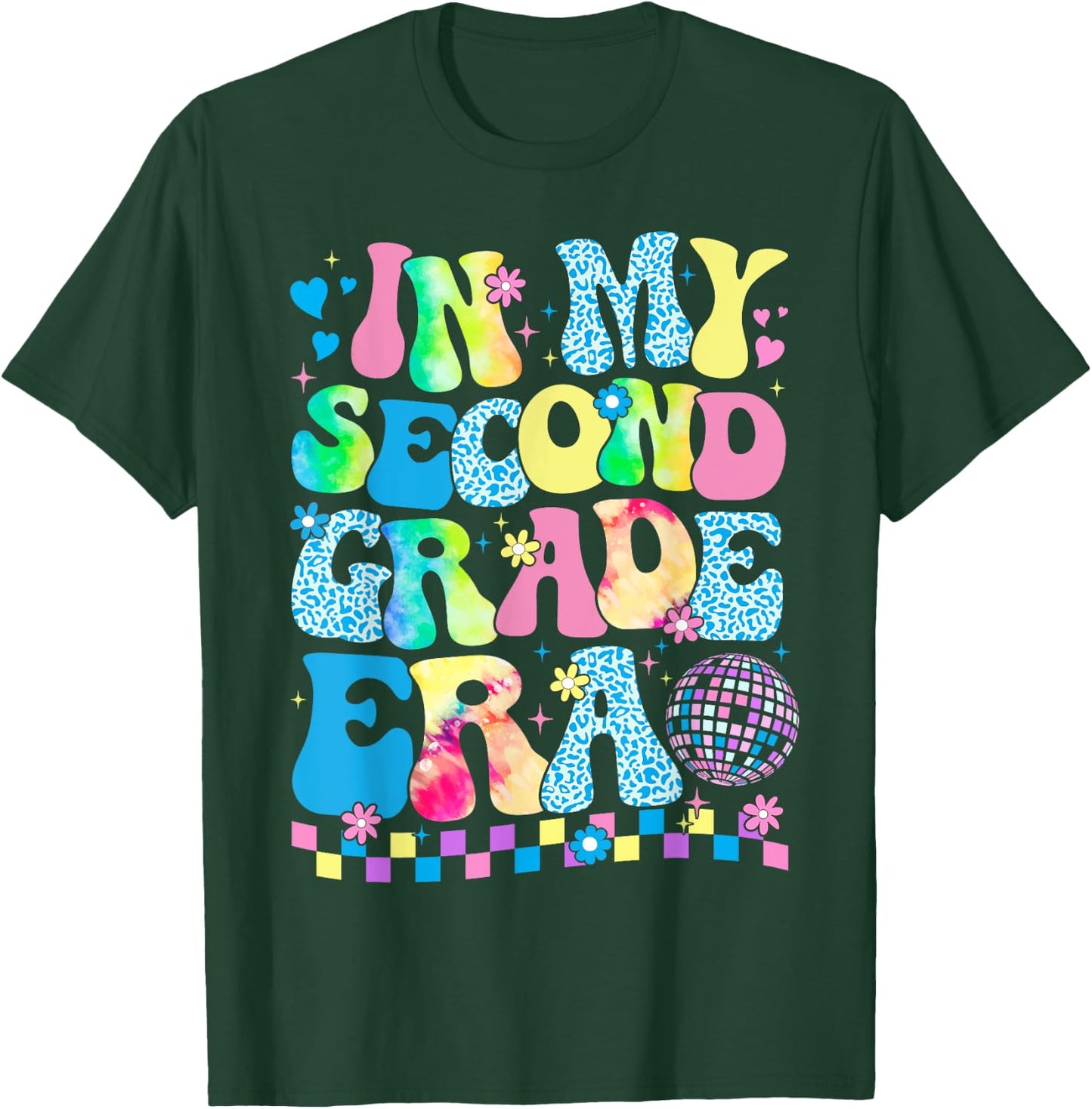 In My Second Grade Era Groovy Back To School Teachers Kids T-Shirt - T-Shirt | Forest