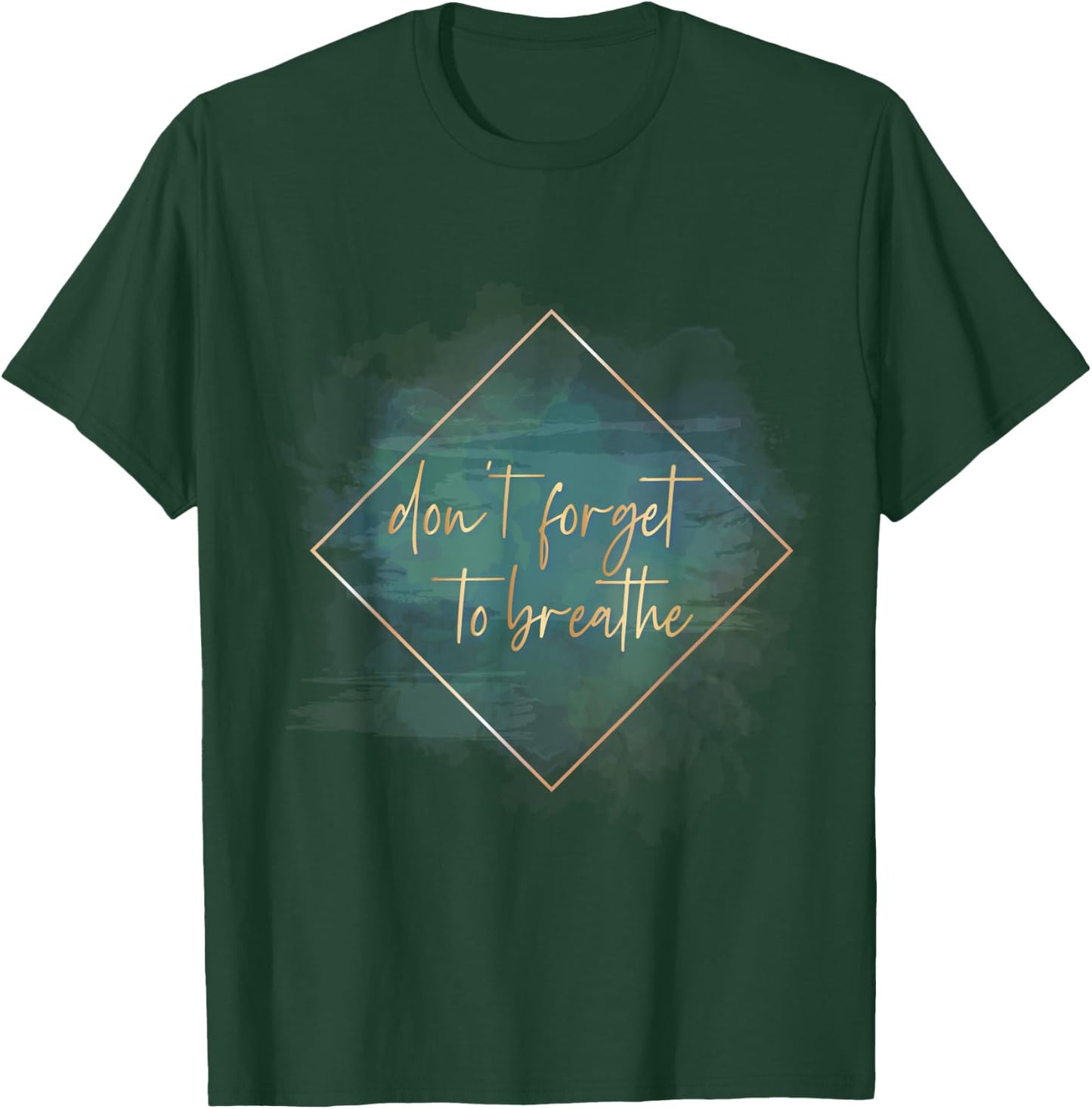 Letter Printed Yoga / Don´t forget to breathe T-Shirt - T-Shirt | Forest