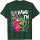 5 Year Old T Rex Dinosaur 5nd Birthday Girl T-Shirt - T-Shirt | Forest
