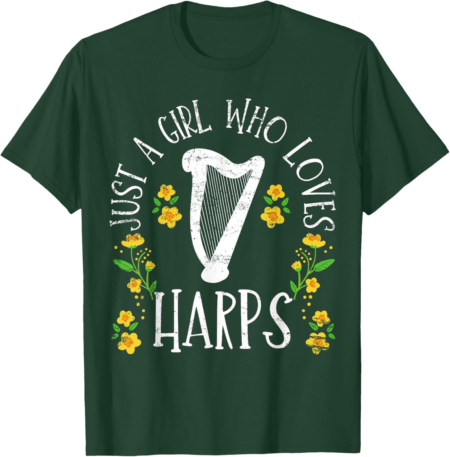 Harp Harpist Girl Cute T-Shirt - T-Shirt | Forest