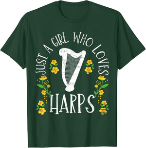 Harp Harpist Girl Cute T-Shirt - T-Shirt | Forest