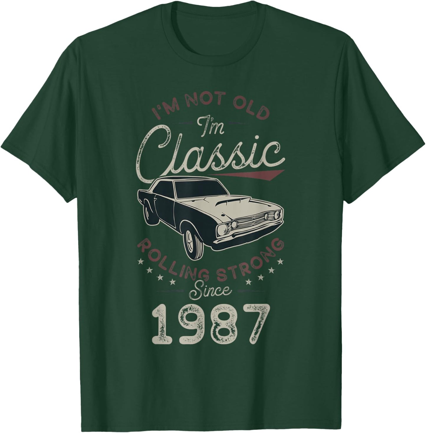 Anniversaire 39 ans Né en 1987 Voiture classique T-Shirt - T-Shirt | Forest
