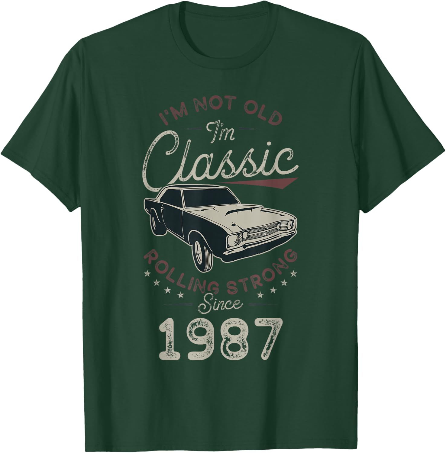 Anniversaire 39 ans Né en 1987 Voiture classique T-Shirt - T-Shirt | Forest