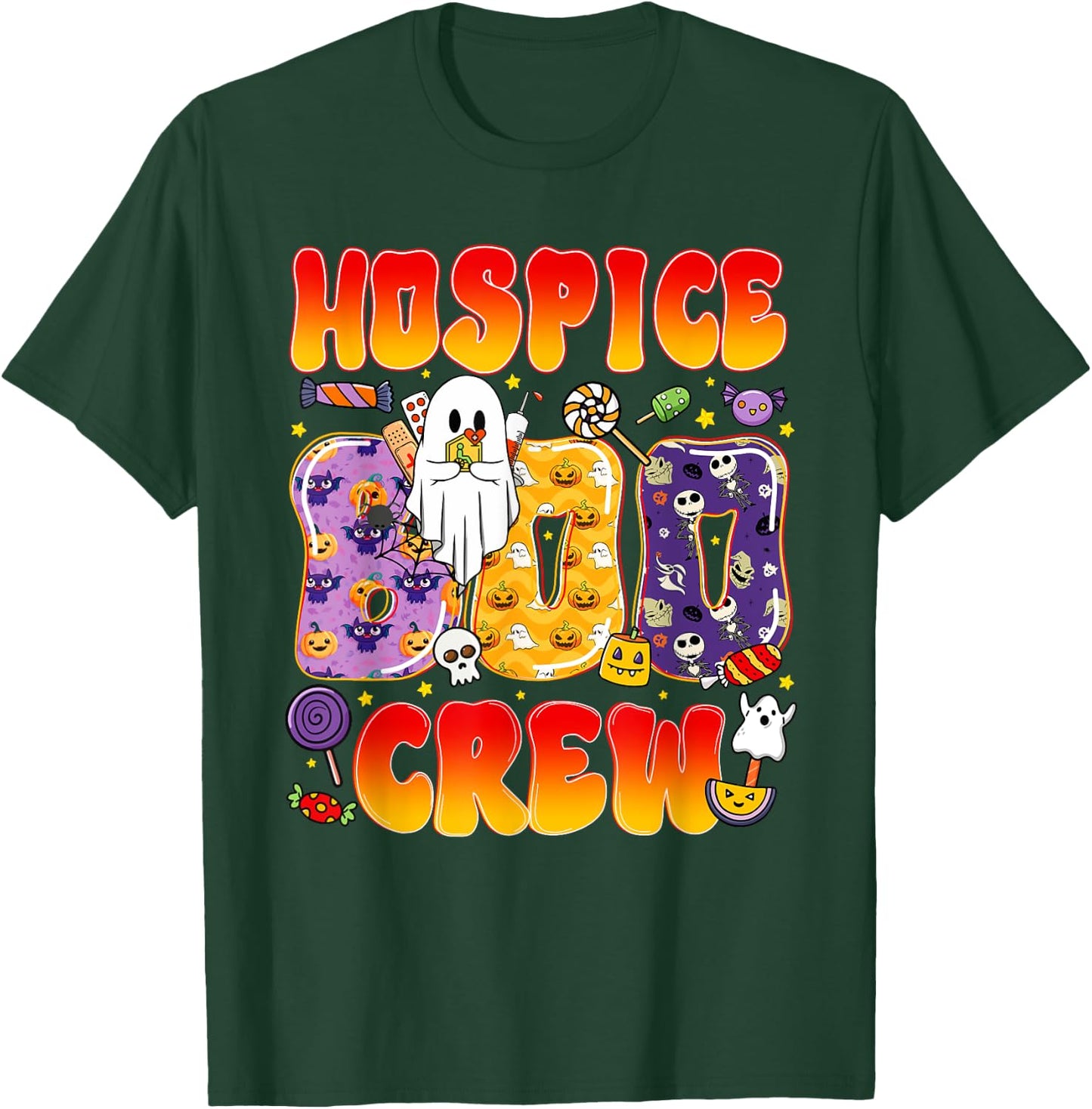 Hospice Boo Crew Hospice Nurse Funny Halloween T-Shirt - T-Shirt | Forest