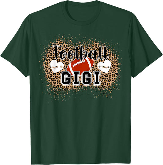 Football Gigi Leopard Grandma Gigi Of A Football Player T-Shirt - T-Shirt | Forest