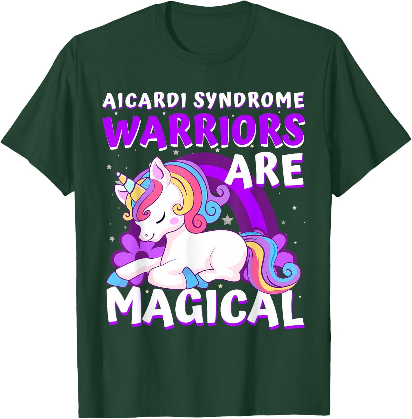 Warriors Magical Aicardi Syndrome Awareness Unicorn Purple T-Shirt - T-Shirt | Forest