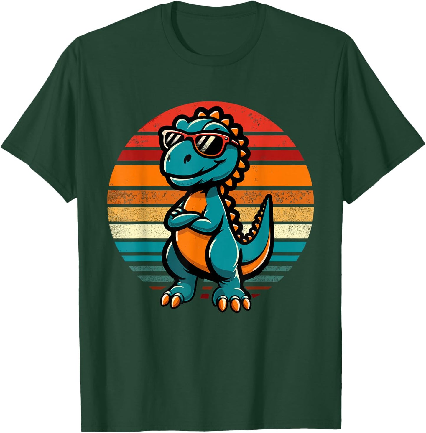 Funny Dinosaur T-Rex Retro Dinosaur T-Shirt - T-Shirt | Forest