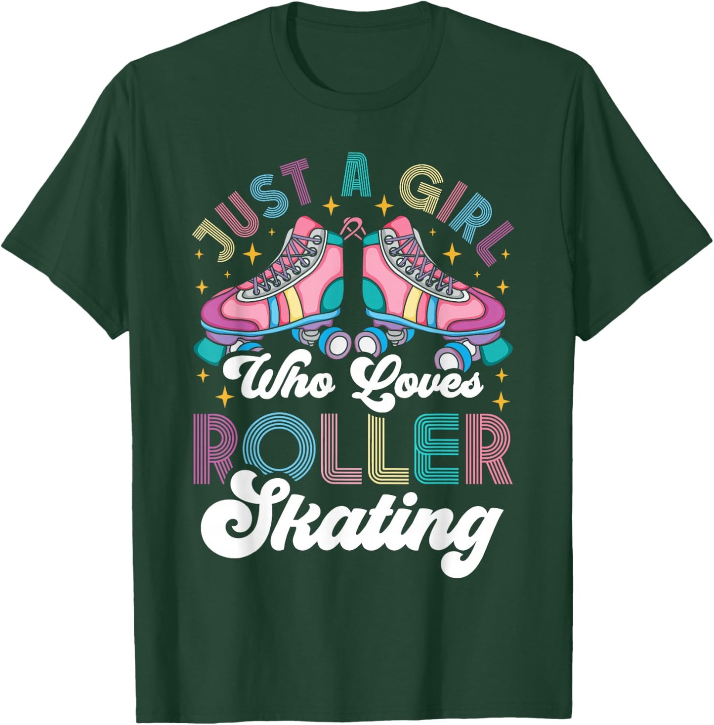 Cool Roller Skating Skate Girl 1970s Retro Just A Girl Who T-Shirt - T-Shirt | Forest