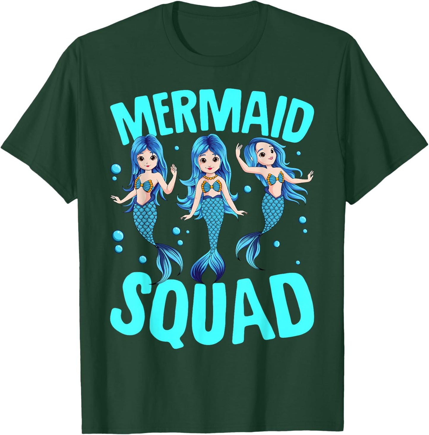 Mermaid Squad Birthday Matching Women Kids T-Shirt - T-Shirt | Forest