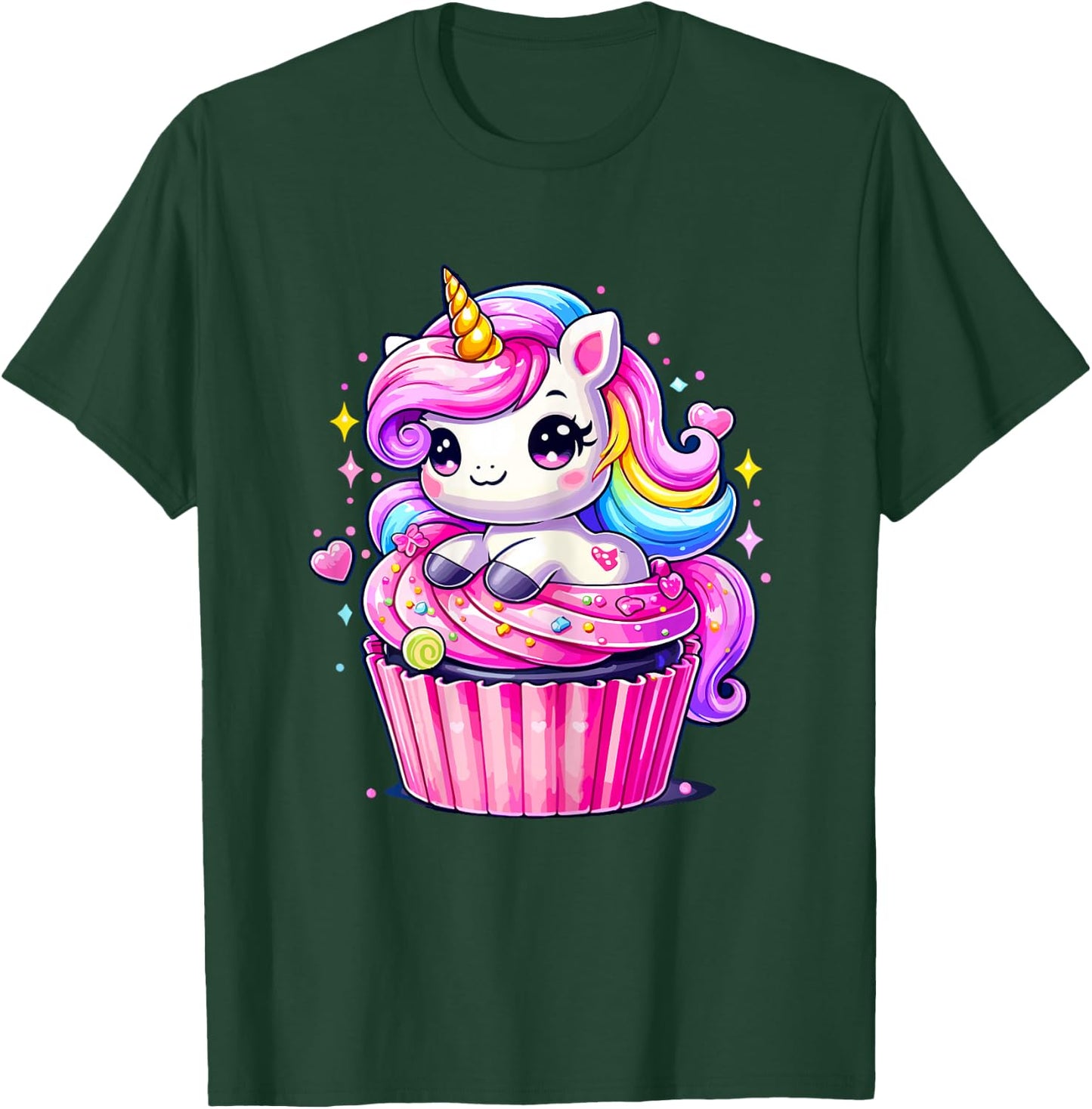 cute Unicorn Cupcake Unicorn Party Family T-Shirt - T-Shirt | Forest