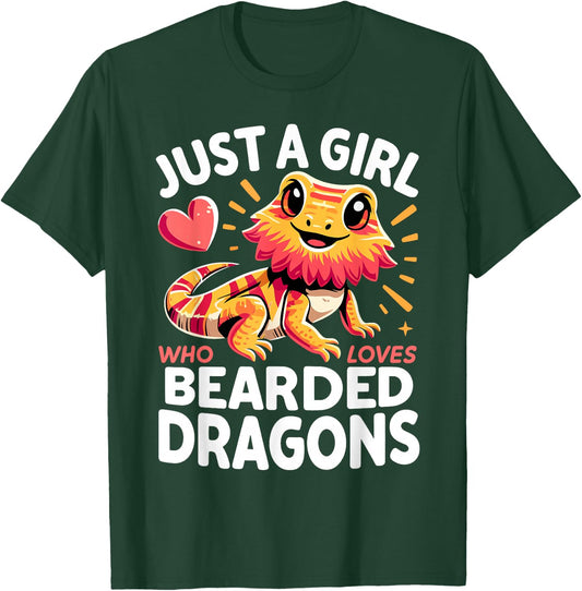Bearded Dragon Animal Just a Girl Who Loves Bearded Dragons T-Shirt - T-Shirt | Forest