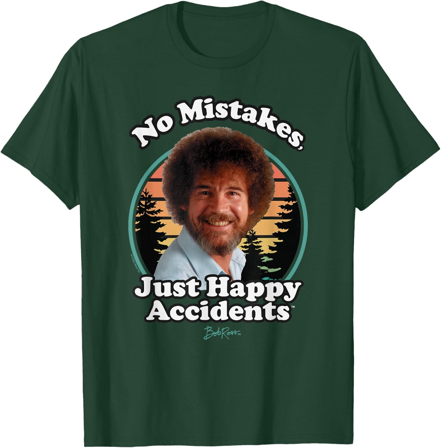 Bob Ross Happy Retro T-Shirt - T-Shirt | Forest