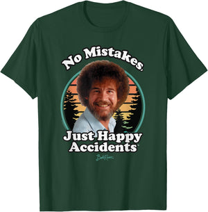 Bob Ross Happy Retro T-Shirt - T-Shirt | Forest