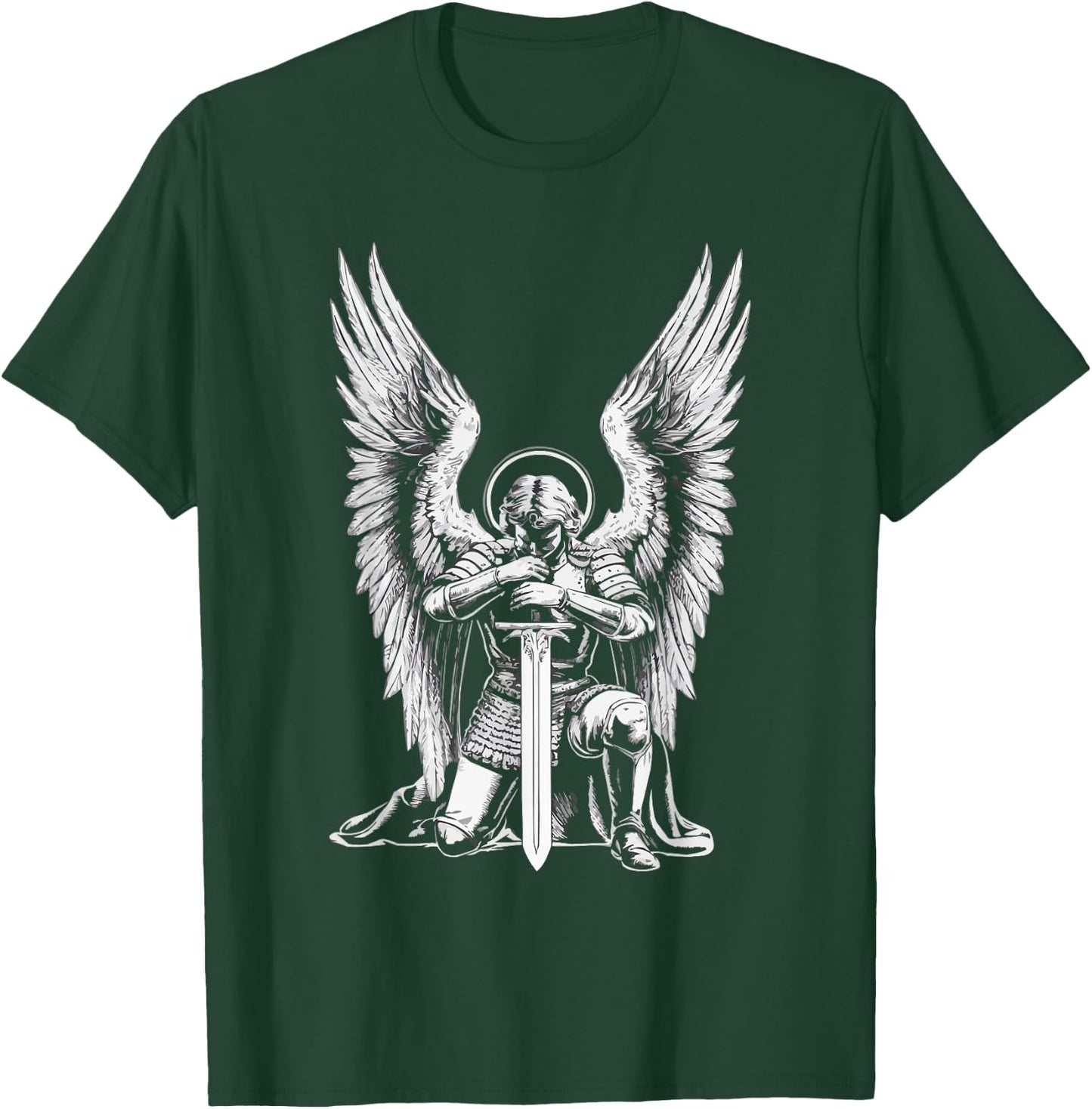 Archangel Catholic Religion Christianity Guardian Angel T-Shirt - T-Shirt | Forest