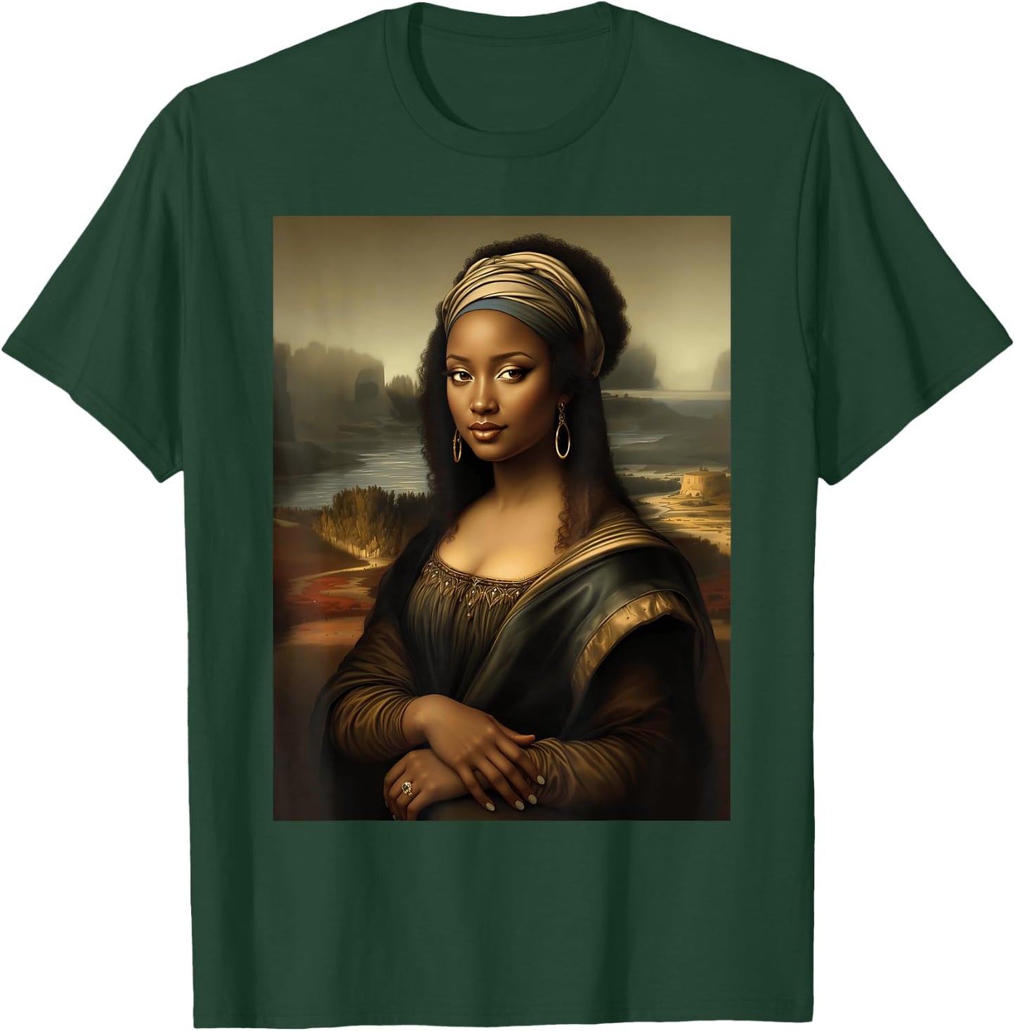 Black Mona Lisa African American Black History Month Funny T-Shirt - T-Shirt | Forest