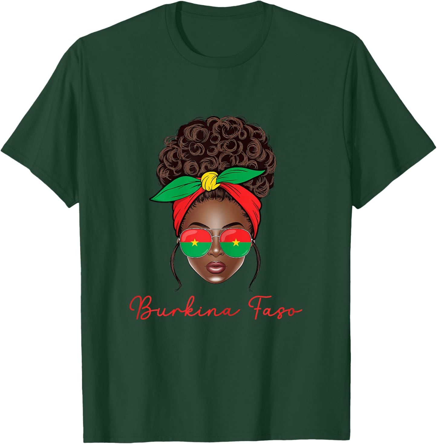 Burkina Faso Girl Burkinabe Woman Flag Burkina Faso T-Shirt - T-Shirt | Forest