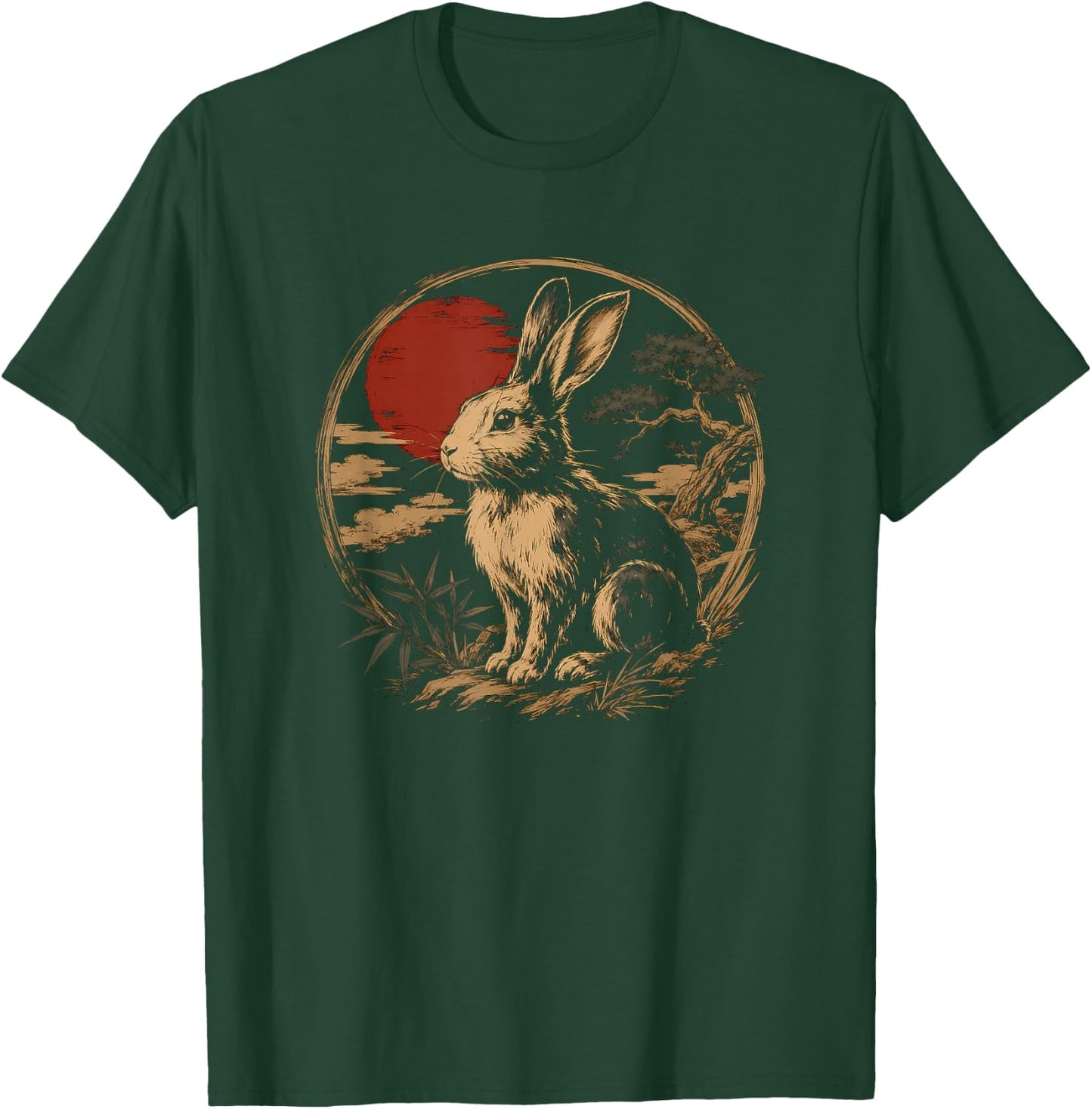 Rabbit Japanese Art Design T-Shirt - T-Shirt | Forest