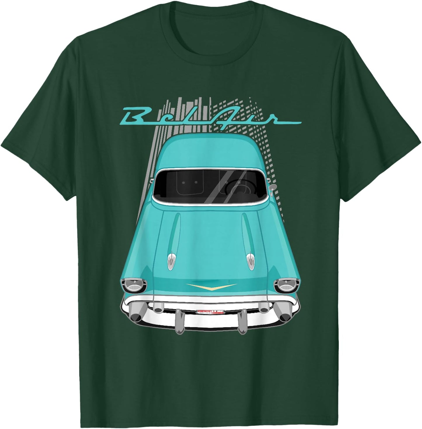 1957 55 56 57 Bel air Vintage Silhouette Classic Old Hot Rod T-Shirt - T-Shirt | Forest