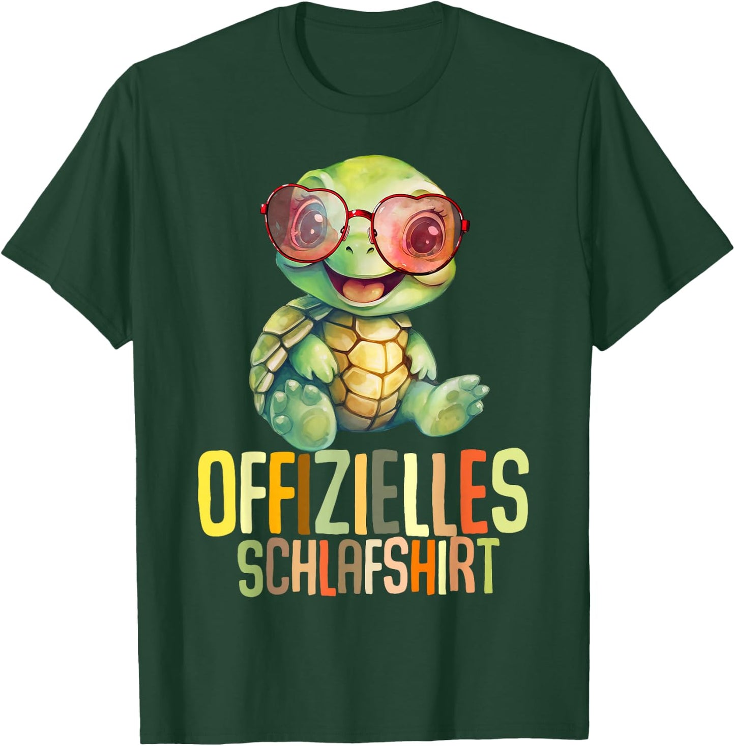 Schildkröte Offizielles Schlafshirt Schlafanzug Nachthemd T-Shirt - T-Shirt | Forest