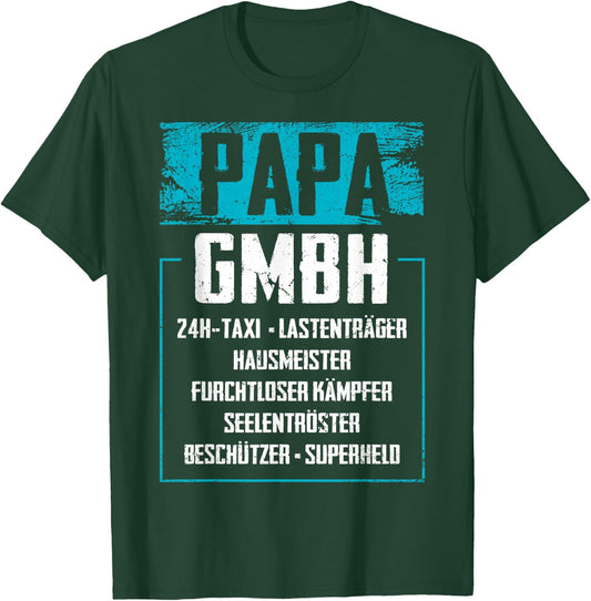 Lustige Papa Vatertagsgeschenke Vatertag Geschenke - Papa GmbH - Herren - Vatertag- - Schwarz - S T-Shirt - T-Shirt | Forest