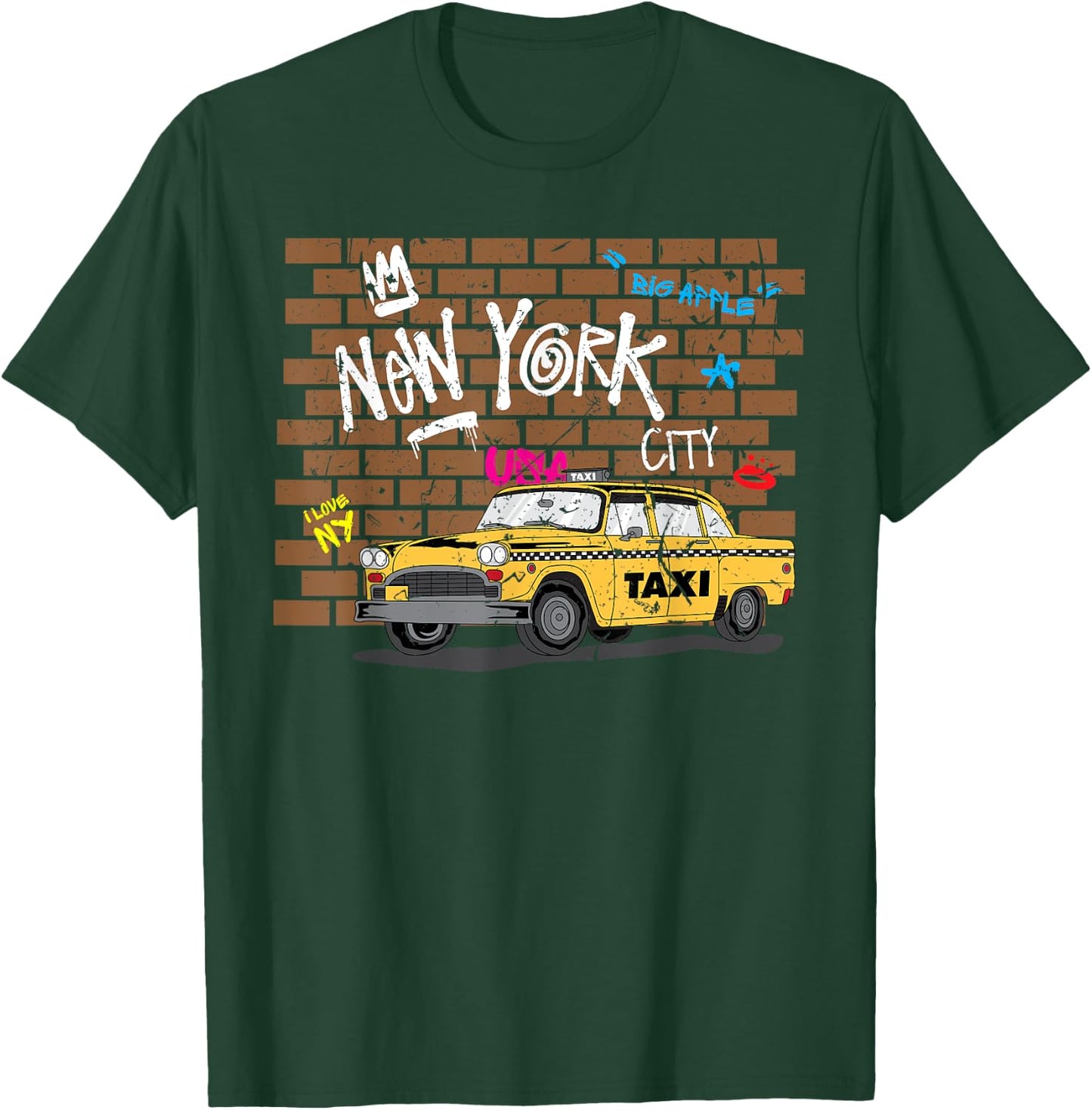 Big Apple | New York | NYC Yellow Taxi Cab T-Shirt - T-Shirt | Forest