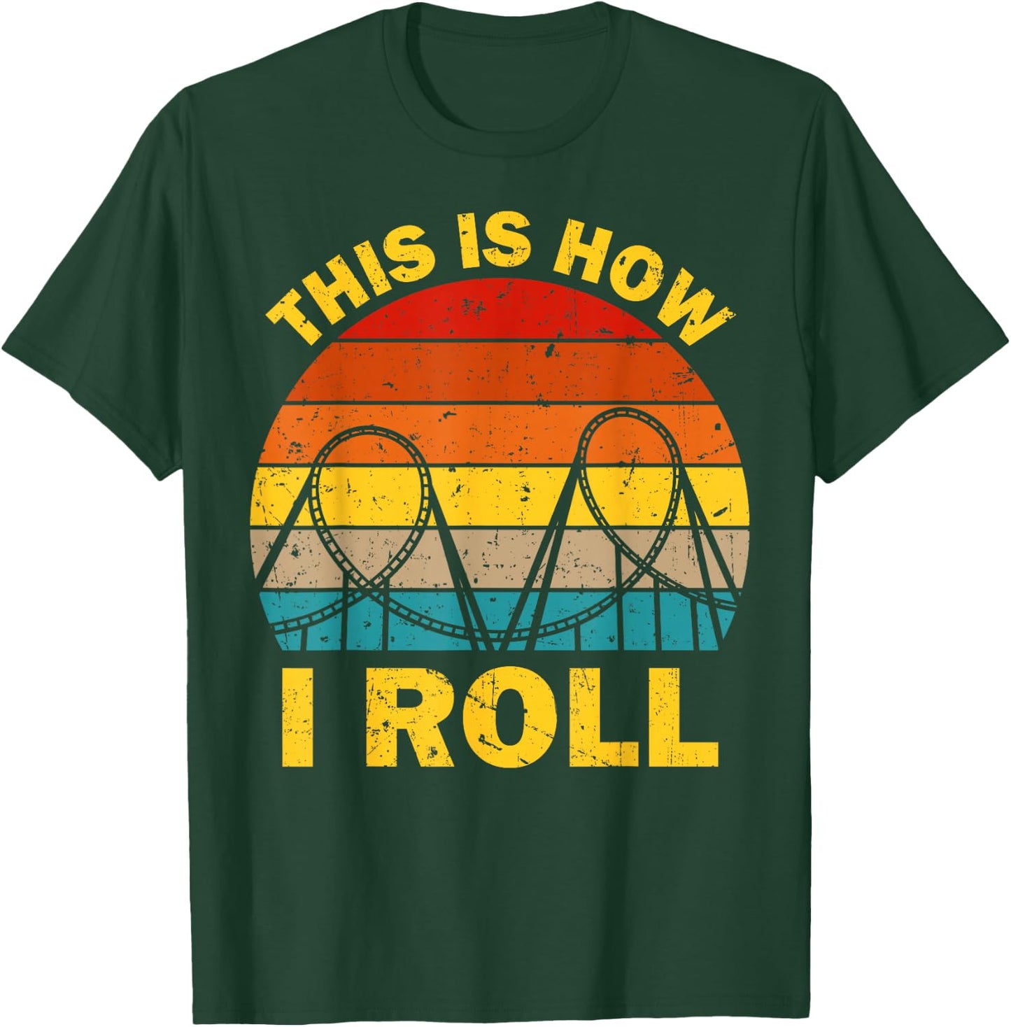 Cool Roller Coaster Women Amusement Theme Park Retro T-Shirt - T-Shirt | Forest
