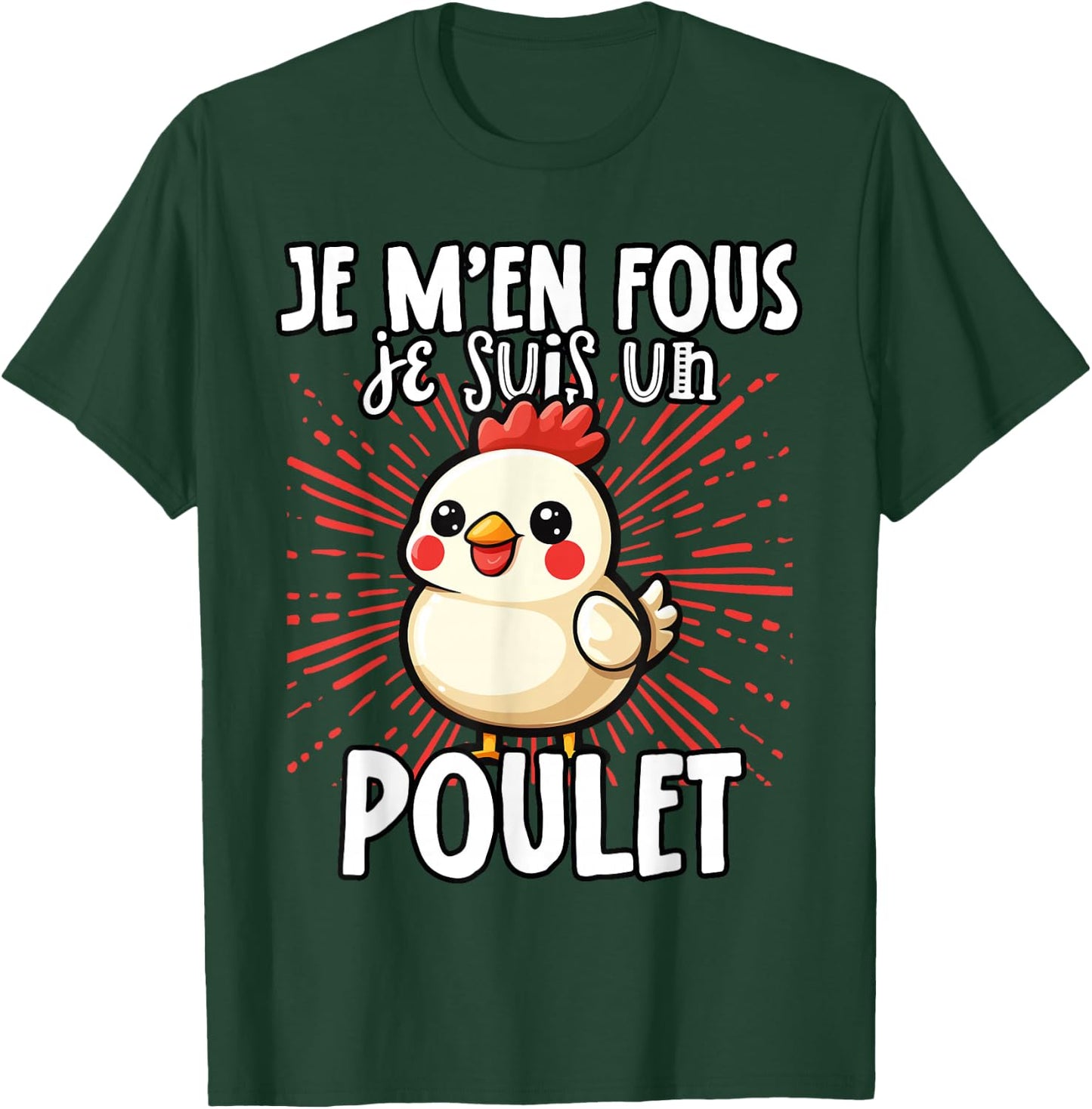 Je M'en Fous Je Suis Un Poulet Mignon , Black, S T-Shirt - T-Shirt | Forest